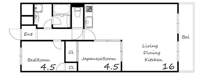 グレースフルハイツ１号館の物件間取画像