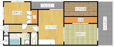 ミダスハイツの物件間取画像