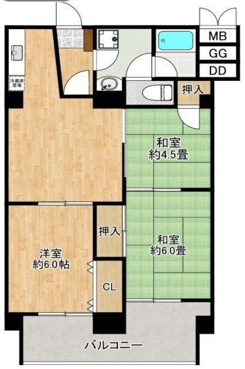 豊中グランドハイツの物件間取画像