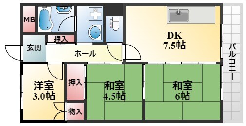 桃山台駅 徒歩11分 4階の物件間取画像