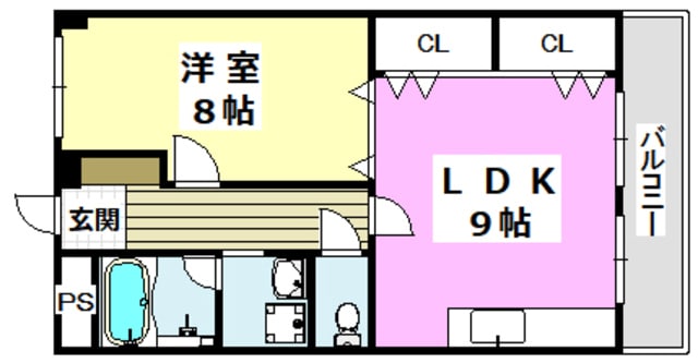 タウンハイツ南茨木1号館の物件間取画像