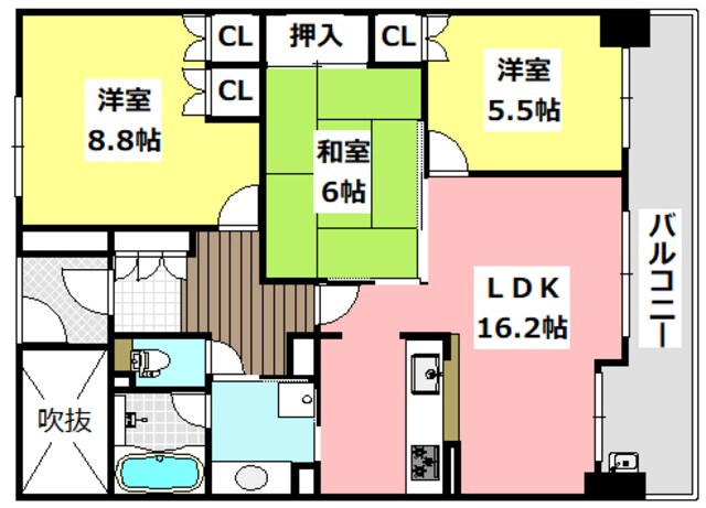 ジオ彩都みなみ坂六番館の物件間取画像