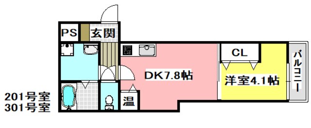 クレアトゥール岸辺1の物件間取画像