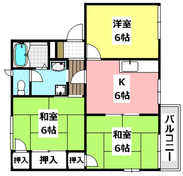 タウニー北春日丘C棟の物件間取画像