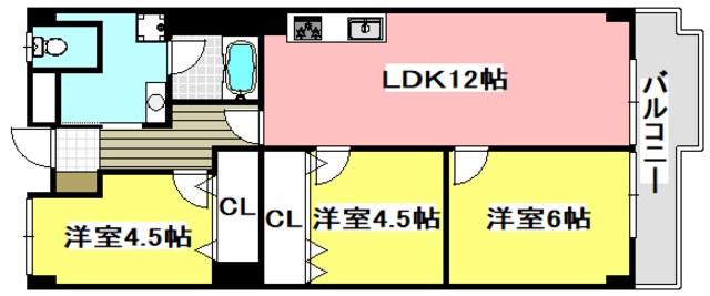 茨木グランドハイツの物件間取画像