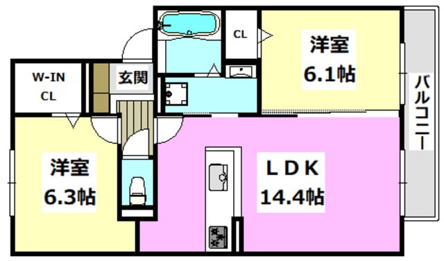 クイール北春日丘の物件間取画像