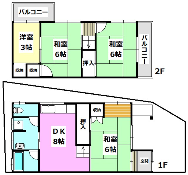 千里丘東テラスハウスの物件間取画像