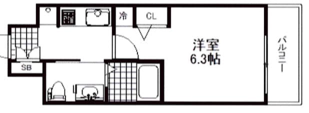 エステムプラザ神戸三宮ルクシアの物件間取画像