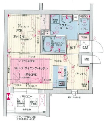 プレサンスザ神戸の物件間取画像