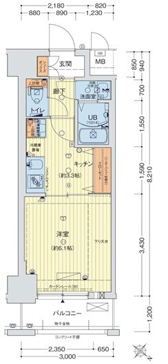 セオリー神戸アクアグルーブの物件間取画像