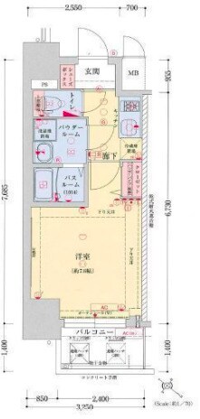 ポルトボヌール神戸湊川公園の物件間取画像