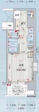 プレサンス三宮東アルバーナの物件間取画像