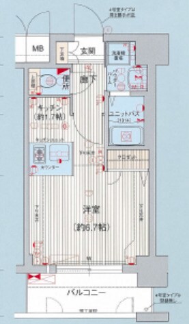 プレサンス三宮東アルバーナの物件間取画像