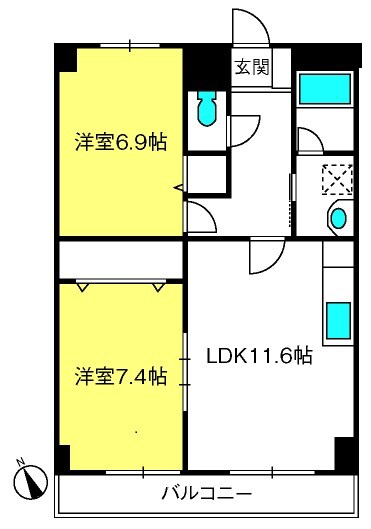 東川口駅 徒歩3分 9階の物件間取画像