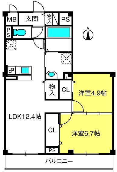 北浦和駅 徒歩13分 2階の物件間取画像