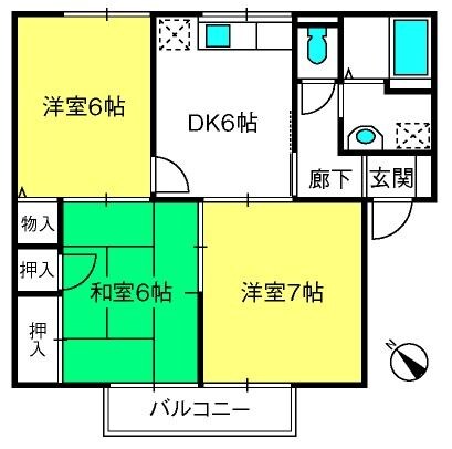 与野本町駅 徒歩20分 2階の物件間取画像