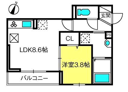 北浦和駅 徒歩5分 1階の物件間取画像