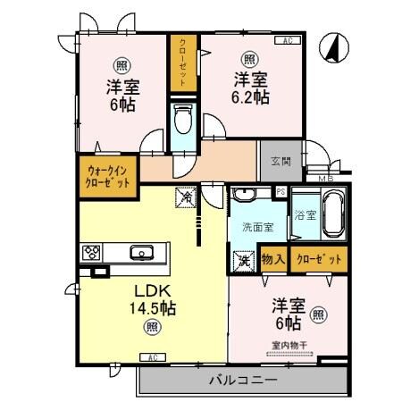 越谷レイクタウン駅 徒歩10分 2階の物件間取画像