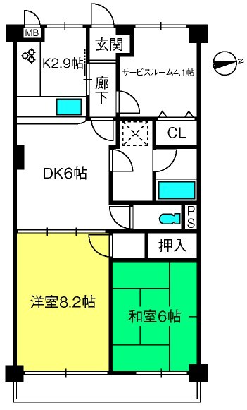 ベルドゥムール越谷茜町の物件間取画像