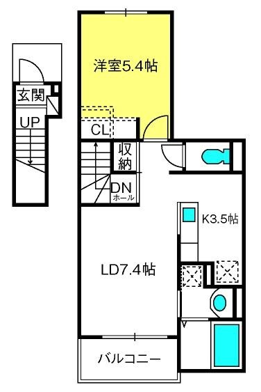 鳩ヶ谷駅 徒歩6分 2階の物件間取画像