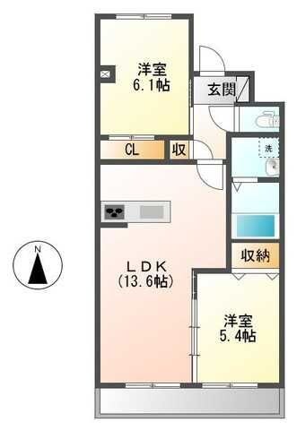 獨協大学前駅 徒歩29分 2階の物件間取画像