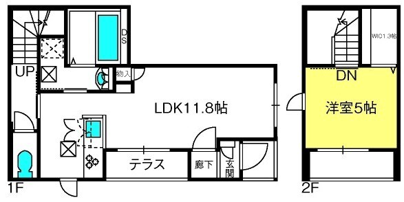 北大宮駅 徒歩5分 1階の物件間取画像