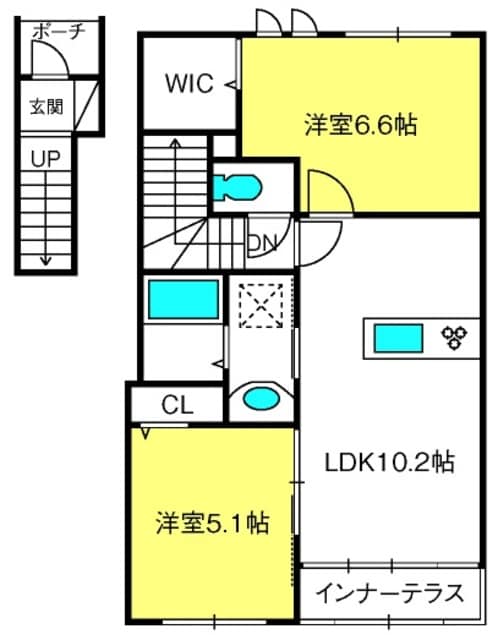 浦和美園駅 徒歩19分 2階の物件間取画像