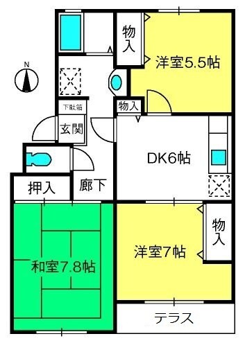 北上尾駅 徒歩13分 1階の物件間取画像