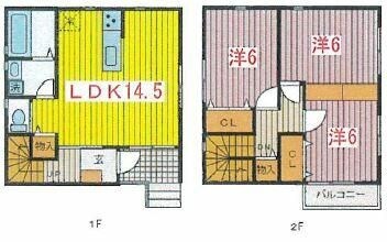 東浦和駅 バス5分  浅間下下車：停歩4分 2階の物件間取画像