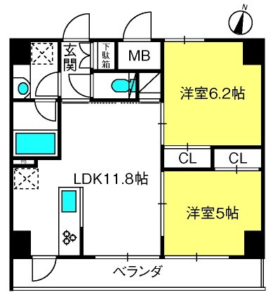 大宮駅 徒歩6分 13階の物件間取画像