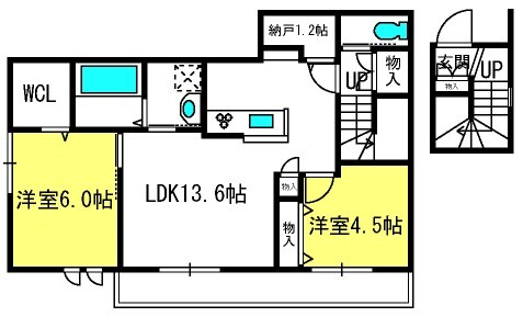 一ノ割駅 徒歩8分 3階の物件間取画像