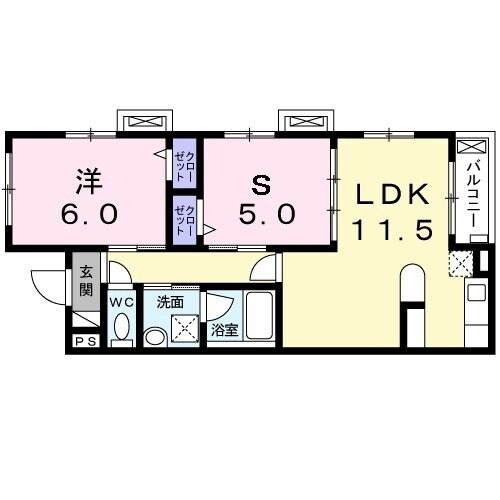 越谷駅 バス5分  越谷警察署前下車：停歩10分 1階の物件間取画像