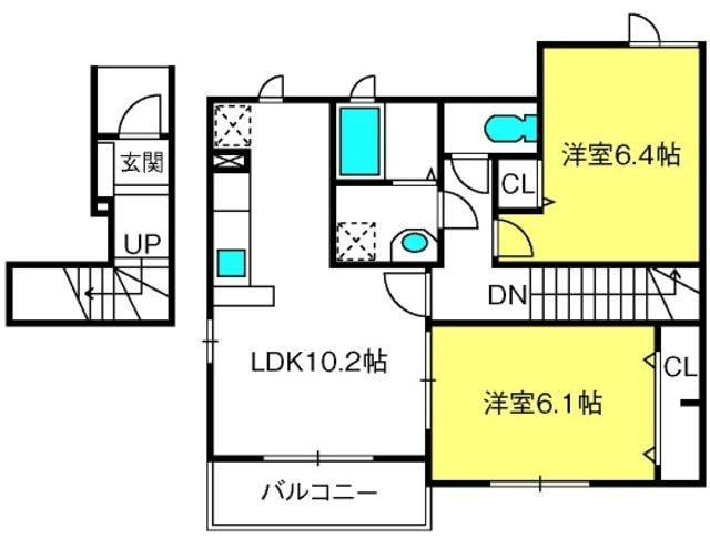 大宮駅 バス12分  金山神社前下車：停歩9分 2階の物件間取画像