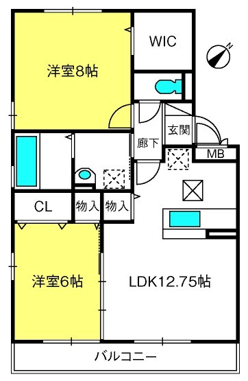 北越谷駅 徒歩7分 1階の物件間取画像