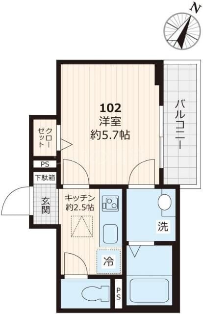 喜多見駅 徒歩2分 1階の物件間取画像