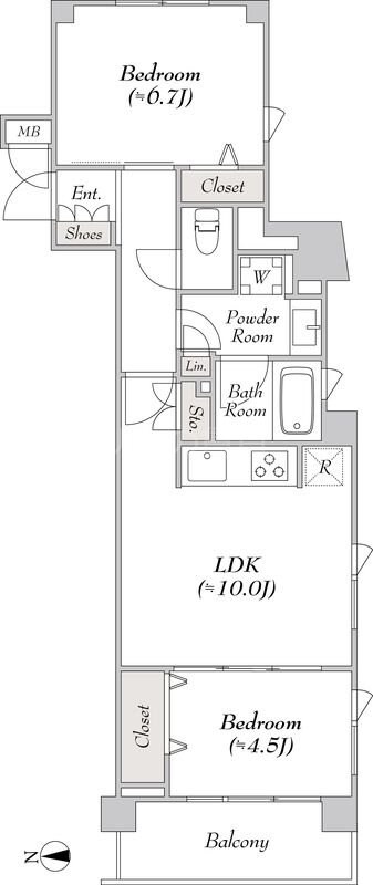 大岡山駅 徒歩4分 5階の物件間取画像