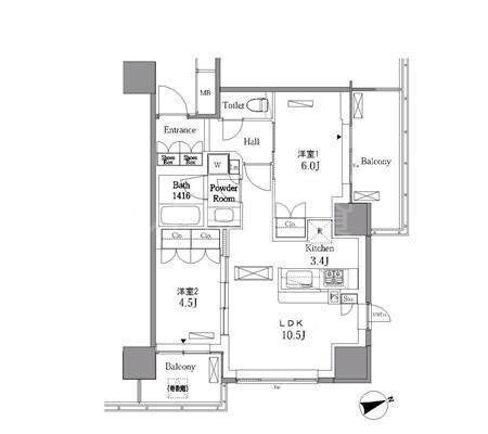 不動前駅 徒歩5分 19階の物件間取画像