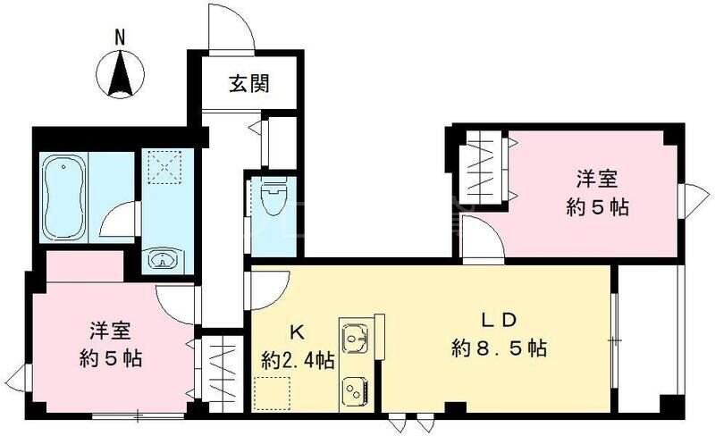 新馬場駅 徒歩2分 3階の物件間取画像