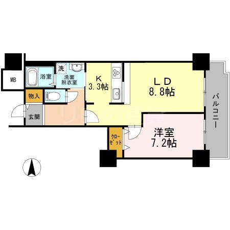 品川シーサイド駅 徒歩2分 18階の物件間取画像