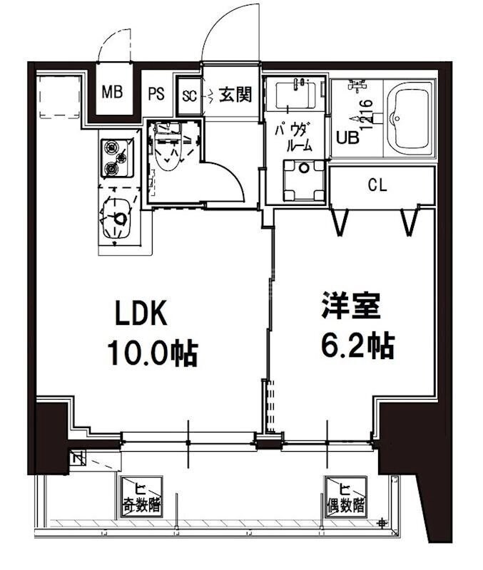 立会川駅 徒歩7分 10階の物件間取画像