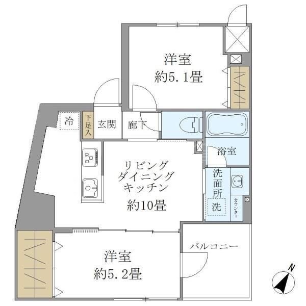 白金高輪駅 徒歩3分 4階の物件間取画像