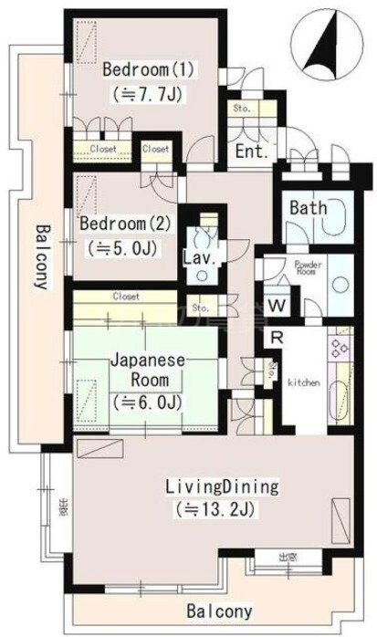 洗足駅 徒歩6分 2階の物件間取画像