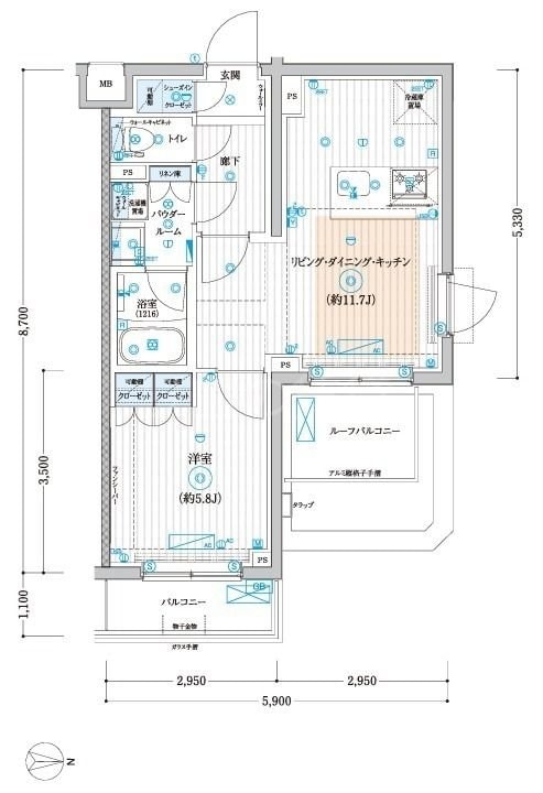 ブライズ多摩川QUATTROの物件間取画像