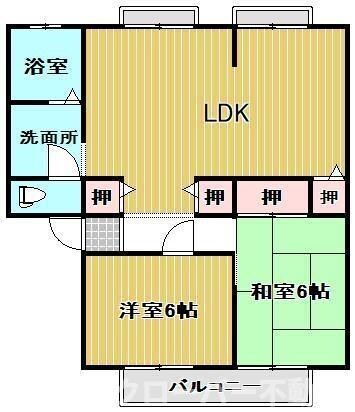 サンビレッジ六番街Ａ～Ｄ棟の物件間取画像