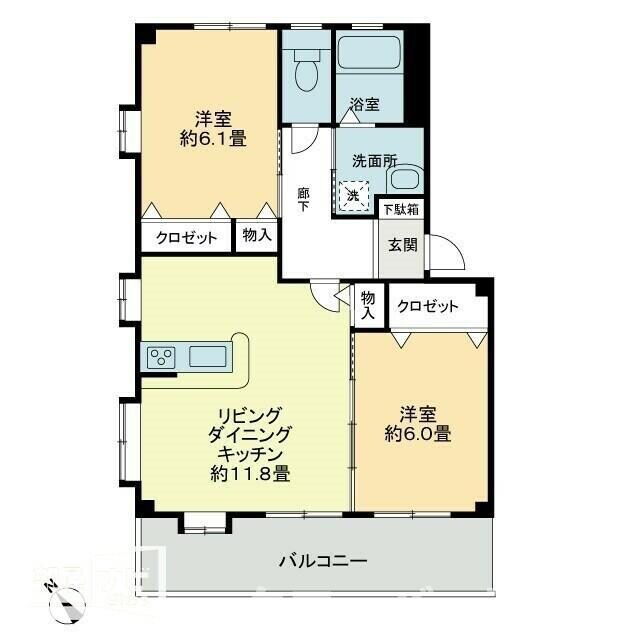 フォブール津森Ｄの物件間取画像