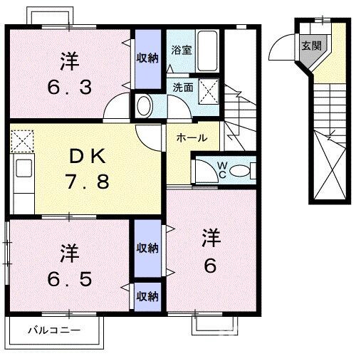 アンジュ・フィオーレＢの物件間取画像