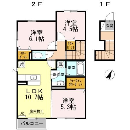 セジュール田村西 A棟の物件間取画像