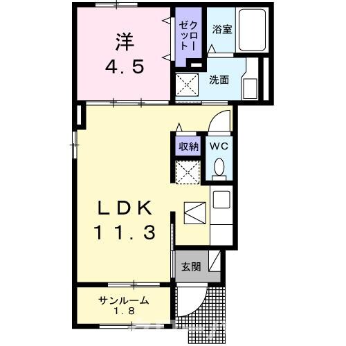 ハイツ　ＨＡＹＡＳＨＩ　２の物件間取画像