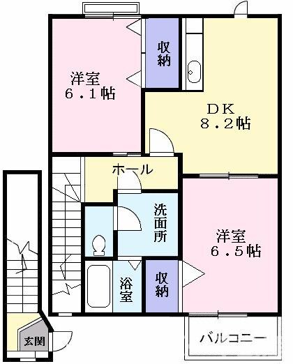 コスモハイツ　Ａの物件間取画像