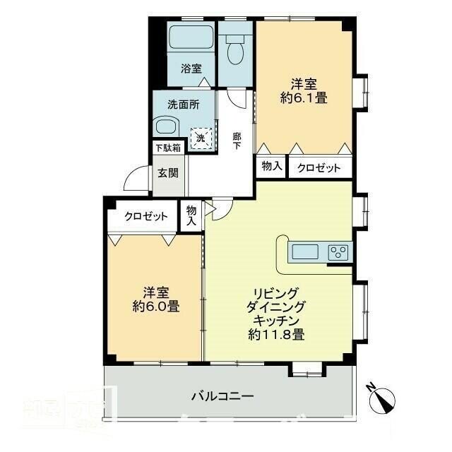 フォブール津森Ｄの物件間取画像